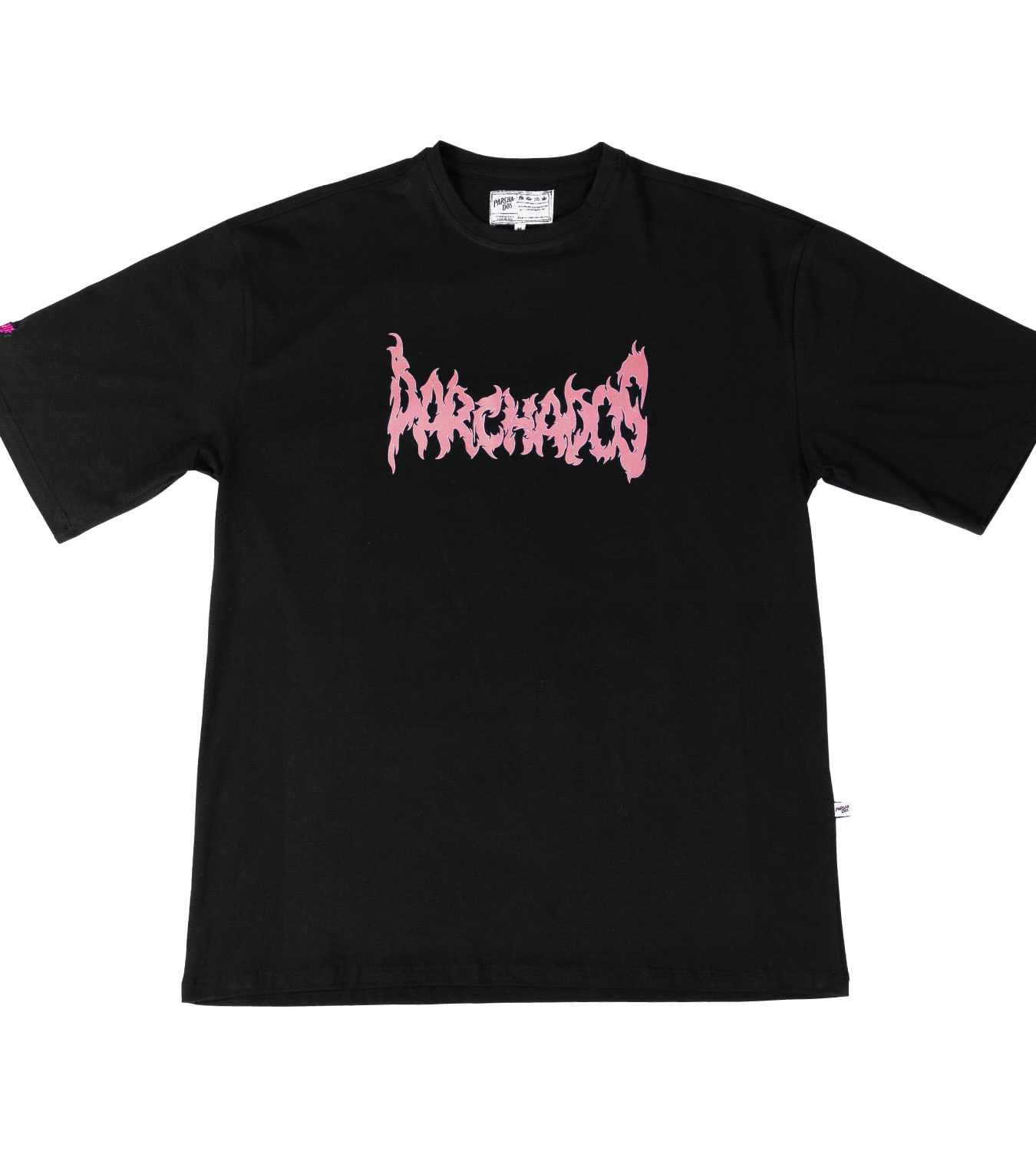camiseta_oversize_geisha_negra_pecado_parchados_frente