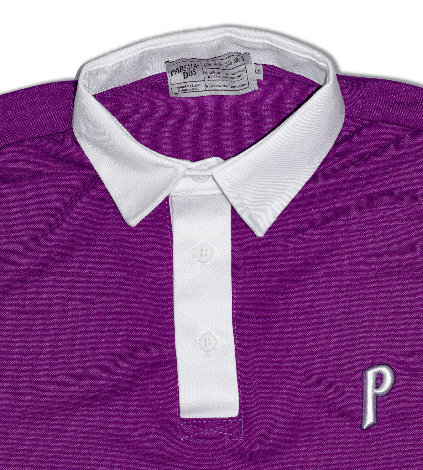 polo_sport_oversize_parchados_morado_frontal_cuello_bordado